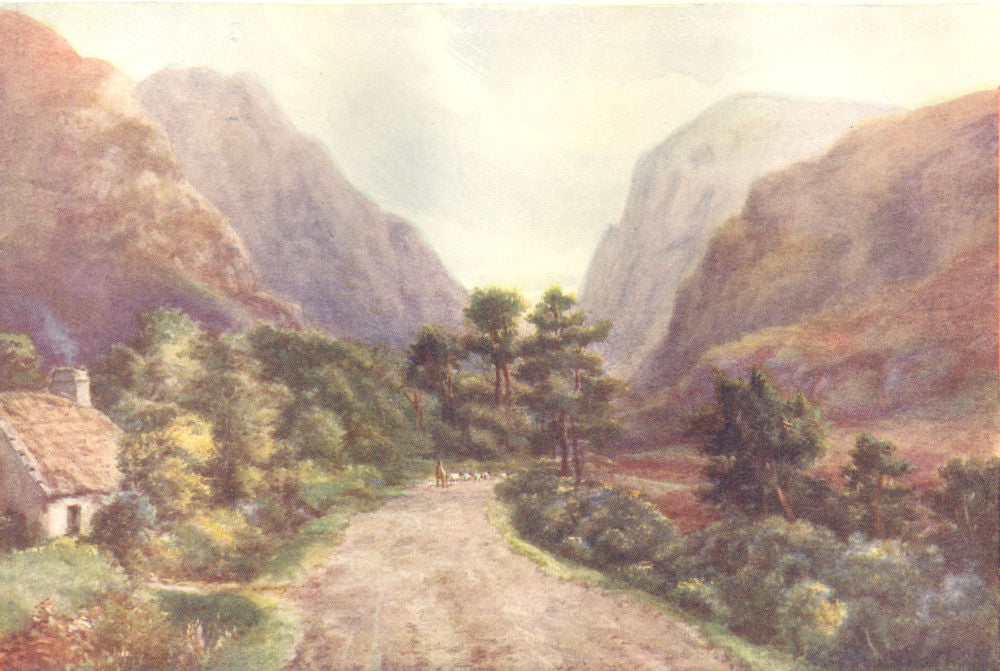 IRELAND. Munster. The Gap of Dunloe, Killarney. Shepherd. Sheep. Cottage. c1912